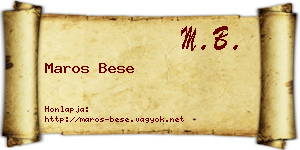 Maros Bese névjegykártya
